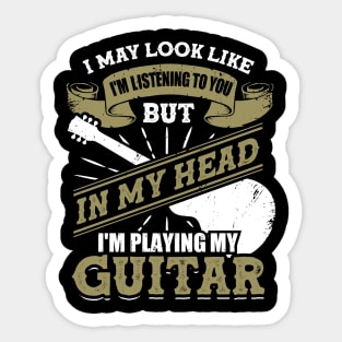 Funny Guitar Player Guitarist Gift Sticker